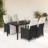 Image de Vidaxl Ensemble Ã Manger De Jardin Coussins 5pcs Noir RÃ©sine TressÃ©e