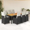 Image de Vidaxl Ensemble De Bistro De Jardin 9 Pcs Coussins Noir Poly Rotin