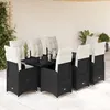 Image de Vidaxl Ensemble De Bistro De Jardin 9 Pcs Coussins Noir Poly Rotin