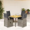 Image de Vidaxl Ensemble De Bistro De Jardin 5 Pcs Coussins Gris Poly Rotin
