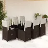 Image de Vidaxl Ensemble De Bistro De Jardin 9 Pcs Coussins Marron Poly Rotin