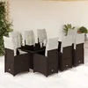 Image de Vidaxl Ensemble De Bistro De Jardin 9 Pcs Coussins Marron Poly Rotin