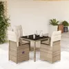 Image de Vidaxl Ensemble De Bistro De Jardin 5 Pcs Coussins Beige Poly Rotin