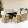Image de Vidaxl Ensemble De Bistro De Jardin 9 Pcs Coussins Beige Poly Rotin