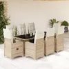 Image de Vidaxl Ensemble De Bistro De Jardin 9 Pcs Coussins Beige Poly Rotin