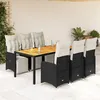 Image de Vidaxl Ensemble De Bistro De Jardin 7 Pcs Coussins Noir Poly Rotin