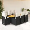 Image de Vidaxl Ensemble De Bistro De Jardin 9 Pcs Coussins Noir Poly Rotin