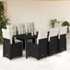 Image de Vidaxl Ensemble De Bistro De Jardin 9 Pcs Coussins Noir Poly Rotin