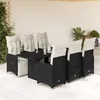 Image de Vidaxl Ensemble De Bistro De Jardin 7 Pcs Coussins Noir Poly Rotin