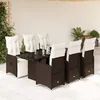 Image de Vidaxl Ensemble De Bistro De Jardin 7 Pcs Coussins Marron Poly Rotin