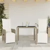 Image de Vidaxl Ensemble De Bistro De Jardin 3 Pcs Coussins Marron Poly Rotin