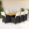 Image de Vidaxl Ensemble De Bistro De Jardin 9 Pcs Coussins Noir Poly Rotin