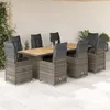 Image de Vidaxl Ensemble De Bistro De Jardin 9 Pcs Coussins Gris Poly Rotin