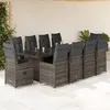 Image de Vidaxl Ensemble De Bistro De Jardin 11 Pcs Coussins Gris Poly Rotin