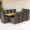 Image de Vidaxl Ensemble De Bistro De Jardin 11 Pcs Coussins Gris Poly Rotin