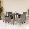 Image de Vidaxl Ensemble Ã Manger De Jardin Et Coussins 5 Pcs Gris Rotin Verre