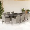 Image de Vidaxl Ensemble Ã Manger De Jardin Et Coussins 9 Pcs Gris Rotin Verre
