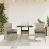 Image de Vidaxl Ensemble Ã Manger De Jardin Avec Coussins 3 Pcs Rotin Et Verre
