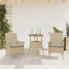 Image de Vidaxl Ensemble Ã Manger De Jardin Et Coussins 3 Pcs Beige Rotin Verre