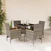 Image de Vidaxl Ensemble Ã Manger De Jardin Et Coussins 5 Pcs Gris Rotin Verre