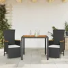 Image de Vidaxl Ensemble Ã Manger De Jardin Avec Coussins 3 Pcs Noir
