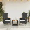 Image de Vidaxl Ensemble Ã Manger De Jardin Avec Coussins 3 Pcs Noir