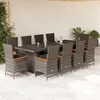 Image de Vidaxl Ensemble Ã Manger De Jardin 11pcs Avec Coussins Gris Poly Rotin