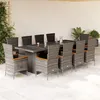 Image de Vidaxl Ensemble Ã Manger De Jardin 11pcs Avec Coussins Gris Poly Rotin