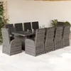 Image de Vidaxl Ensemble Ã Manger De Jardin 11pcs Avec Coussins Gris Poly Rotin