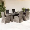 Image de Vidaxl Ensemble Ã Manger De Jardin Et Coussins 7 Pcs Gris Rotin