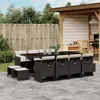 Image de Vidaxl Ensemble Ã Manger De Jardin 13 Pcs Coussins Noir RÃ©sine TressÃ©e