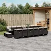 Image de Vidaxl Ensemble Ã Manger De Jardin 17 Pcs Coussins Noir RÃ©sine TressÃ©e