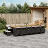 Image de Vidaxl Ensemble Ã Manger De Jardin 17 Pcs Coussins Noir RÃ©sine TressÃ©e