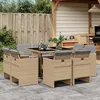 Image de Vidaxl Ensemble Ã Manger De Jardin Et Coussins 9 Pcs MÃ©lange Beige