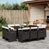 Image de Vidaxl Ensemble Ã Manger De Jardin 11 Pcs Coussins Noir RÃ©sine TressÃ©e