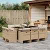 Image de Vidaxl Ensemble Ã Manger De Jardin Et Coussins 11 Pcs Beige Poly Rotin