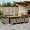 Image de Vidaxl Ensemble Ã Manger De Jardin Coussins 13 Pcs Gris RÃ©sine TressÃ©e