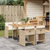 Image de Vidaxl Ensemble Ã Manger De Jardin Avec Coussins 5pcs Beige Poly Rotin
