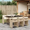 Image de Vidaxl Ensemble Ã Manger De Jardin Et Coussins 7 Pcs Beige Poly Rotin