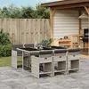 Image de Vidaxl Ensemble Ã Manger De Jardin Et Coussins 7 Pcs Gris Clair Rotin