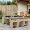 Image de Vidaxl Ensemble Ã Manger De Jardin Coussins 7 Pcs MÃ©lange Beige Rotin