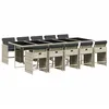 Image de Vidaxl Ensemble Ã Manger De Jardin 11pcs Avec Coussins Gris Poly Rotin