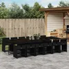 Image de Vidaxl Ensemble Ã Manger De Jardin 13 Pcs Coussins Noir RÃ©sine TressÃ©e