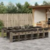 Image de Vidaxl Ensemble Ã Manger De Jardin Coussins 13 Pcs Gris RÃ©sine TressÃ©e