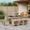 Image de Vidaxl Ensemble Ã Manger De Jardin Et Coussins 11 Pcs MÃ©lange Beige