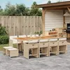 Image de Vidaxl Ensemble Ã Manger De Jardin Et Coussins 13 Pcs Beige