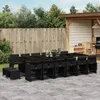 Image de Vidaxl Ensemble Ã Manger De Jardin 17 Pcs Coussins Noir RÃ©sine TressÃ©e