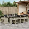 Image de Vidaxl Ensemble Ã Manger De Jardin Et Coussins 13 Pcs Gris Clair Rotin