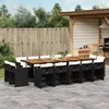 Image de Vidaxl Ensemble Ã Manger De Jardin 15 Pcs Coussins Noir RÃ©sine TressÃ©e