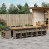 Image de Vidaxl Ensemble Ã Manger De Jardin 17 Pcs Et Coussins RÃ©sine TressÃ©e